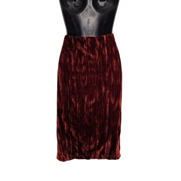 Zara Y2K Velvet Ruched Midi Skirt Women Size M Whimsigoth Romantic Coquette Soft - Picture 2 of 6